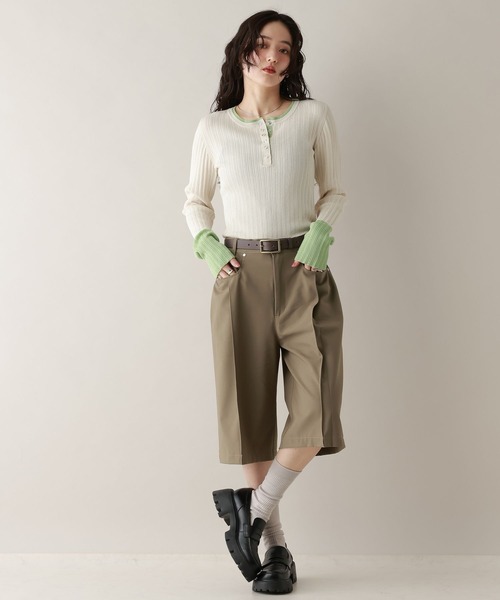 RAGEBLUE（レイジブルー）の「バイカラーヘンリーニット（ニット/セーター・レディース・アイボリー/グレー/ネイビー・FREE）」の21枚目の写真