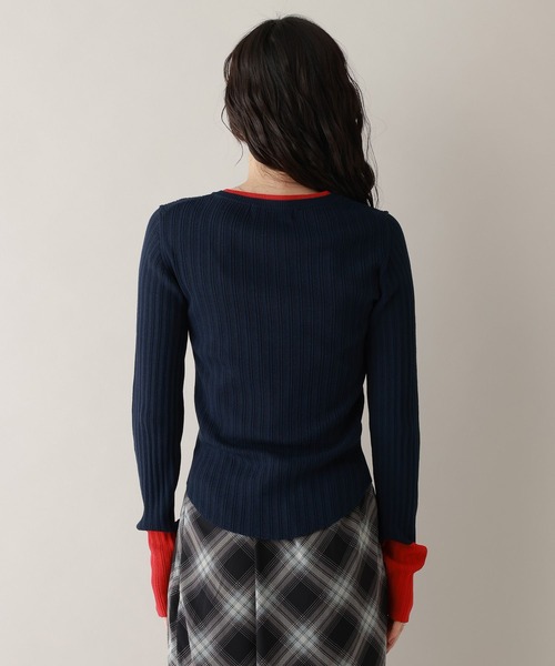 RAGEBLUE（レイジブルー）の「バイカラーヘンリーニット（ニット/セーター・レディース・アイボリー/グレー/ネイビー・FREE）」の8枚目の写真