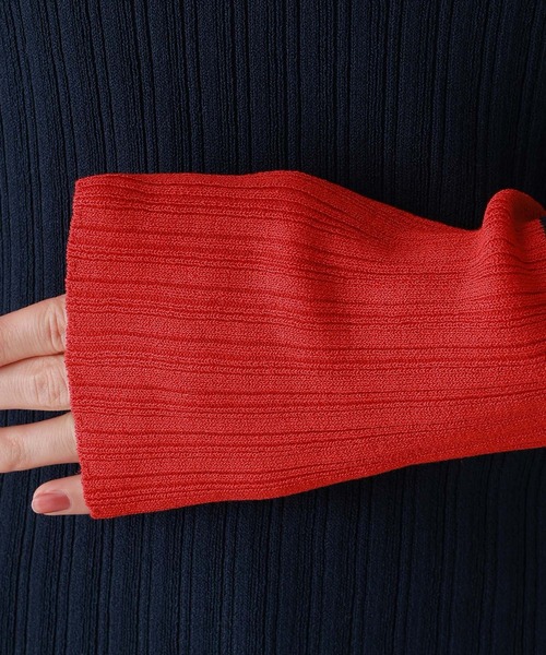 RAGEBLUE（レイジブルー）の「バイカラーヘンリーニット（ニット/セーター・レディース・アイボリー/グレー/ネイビー・FREE）」の13枚目の写真