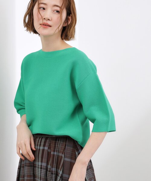 grove（グローブ）の「【貴島明日香さん着用／洗濯機OK】レイヤードにもおすすめ、軽やかクロップドニット（ニット/セーター・レディース・ブラック/オフホワイト/グリーン/ライトグレー/ピンク・02/03/01/05/04）」の17枚目の写真