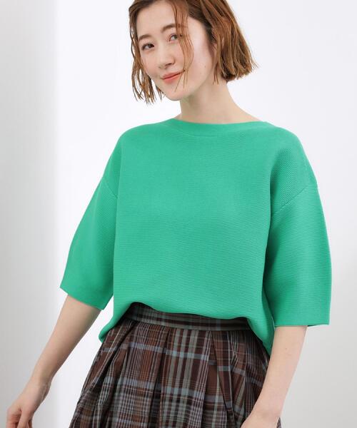 grove（グローブ）の「【貴島明日香さん着用／洗濯機OK】レイヤードにもおすすめ、軽やかクロップドニット（ニット/セーター・レディース・ブラック/オフホワイト/グリーン/ライトグレー/ピンク・02/03/01/05/04）」の18枚目の写真
