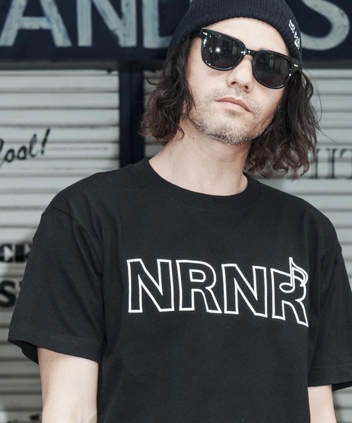 No Rain No Rainbow(ノーレインノーレインボー)の「mt10388-NRNR printed T-shirt Tシャツ(NR26S-27)(Tシャツ/カットソー・メンズ・ネイビー/ホワイト/ブラック・XL/L/M/S)」の1枚目の写真