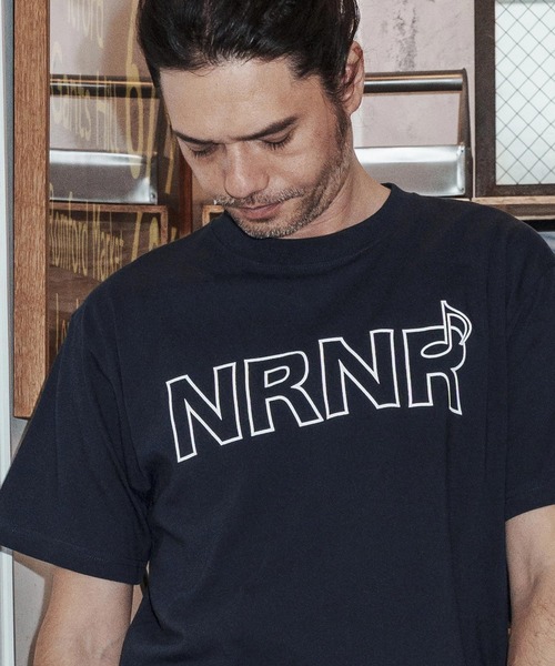 No Rain No Rainbow(ノーレインノーレインボー)の「mt10388-NRNR printed T-shirt Tシャツ(NR26S-27)(Tシャツ/カットソー・メンズ・ネイビー/ホワイト/ブラック・XL/L/M/S)」の12枚目の写真