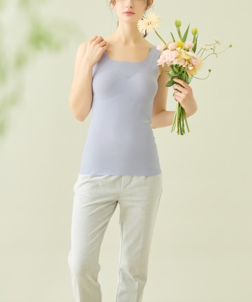 GUNZE（グンゼ）の「KIREILABO/キレイラボ パッド付きタンクトップ 完全無縫製×肌側オーガニックコットン100%（インナーウェア/肌着・レディース・ベージュ系その他/ブルー系その他/ブラック・MEDIUM/LARGE/X-LARGE）」の13枚目の写真