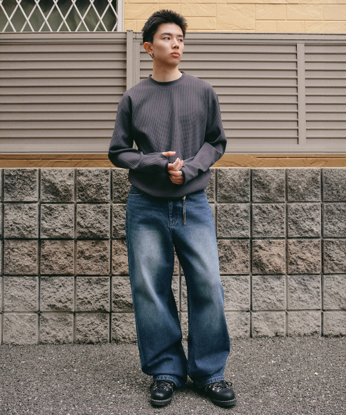 XERO（ゼロ）の「ワッフルフィンガーホールロングスリーブ[ヴィンテージチャコール]（Tシャツ/カットソー・レディース・その他・LARGE/MEDIUM）」の3枚目の写真