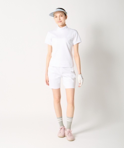 marie claire（マリ・クレール）の「【marie claire:マリ.クレール】レディースストレッチ半袖モックネックシャツ　ゴルフ（シャツ/ブラウス・レディース・ホワイト/ブルー/ブラック・MEDIUM/XX-LARGE/X-LARGE/LARGE）」の12枚目の写真