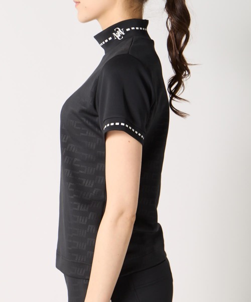 marie claire（マリ・クレール）の「【marie claire:マリ.クレール】レディースストレッチ半袖モックネックシャツ　ゴルフ（シャツ/ブラウス・レディース・ホワイト/ブルー/ブラック・MEDIUM/XX-LARGE/X-LARGE/LARGE）」の14枚目の写真