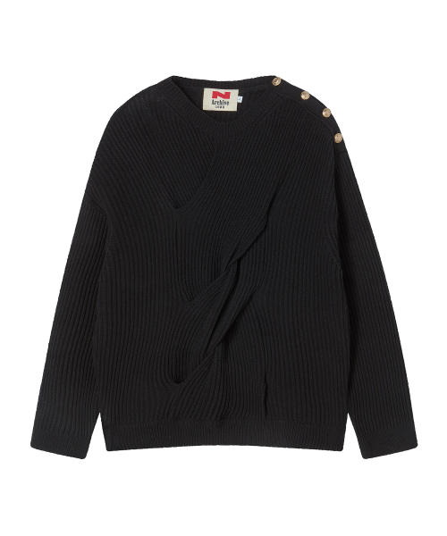 Beyond Closet（-）の「[COLLECTION LINE] シグネチャーケーブルコットンニットブラック（ニット/セーター・メンズ・その他・LARGE/MEDIUM）」の2枚目の写真