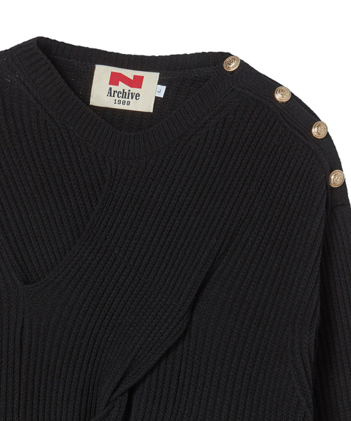 Beyond Closet（-）の「[COLLECTION LINE] シグネチャーケーブルコットンニットブラック（ニット/セーター・メンズ・その他・LARGE/MEDIUM）」の4枚目の写真