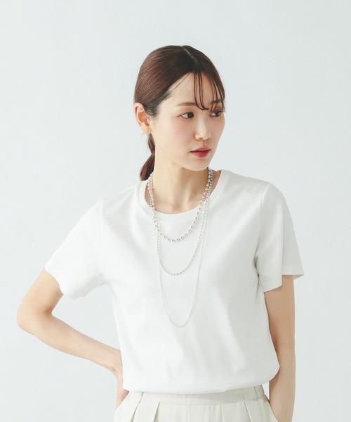 GLOBAL WORK（グローバルワーク）の「リッチクリーン透けにくいコンパクトT/656161（Tシャツ/カットソー・レディース・ブラック/ホワイト/ダークブラウン・MEDIUM/LARGE）」の15枚目の写真