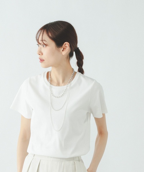 GLOBAL WORK（グローバルワーク）の「リッチクリーン透けにくいコンパクトT/656161（Tシャツ/カットソー・レディース・ブラック/ホワイト/ダークブラウン・MEDIUM/LARGE）」の16枚目の写真
