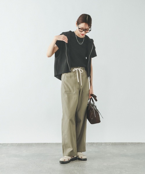 GLOBAL WORK（グローバルワーク）の「リッチクリーン透けにくいコンパクトT/656161（Tシャツ/カットソー・レディース・ブラック/ホワイト/ダークブラウン・MEDIUM/LARGE）」の18枚目の写真