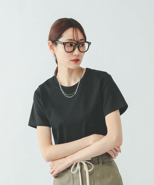 GLOBAL WORK（グローバルワーク）の「リッチクリーン透けにくいコンパクトT/656161（Tシャツ/カットソー・レディース・ブラック/ホワイト/ダークブラウン・MEDIUM/LARGE）」の19枚目の写真