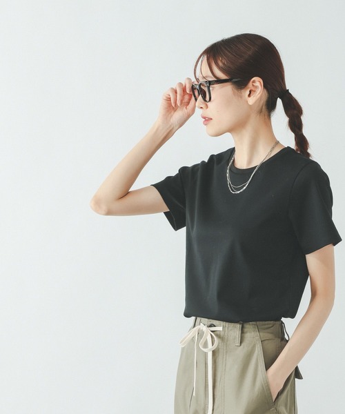 GLOBAL WORK（グローバルワーク）の「リッチクリーン透けにくいコンパクトT/656161（Tシャツ/カットソー・レディース・ブラック/ホワイト/ダークブラウン・MEDIUM/LARGE）」の20枚目の写真