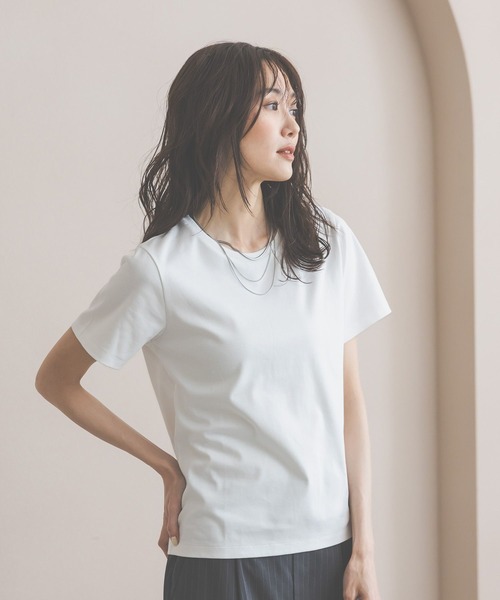 GLOBAL WORK（グローバルワーク）の「リッチクリーン透けにくいコンパクトT/656161（Tシャツ/カットソー・レディース・ブラック/ホワイト/ダークブラウン・MEDIUM/LARGE）」の9枚目の写真