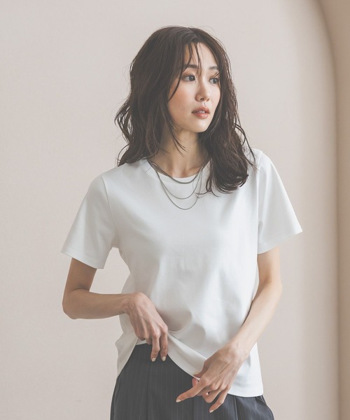 GLOBAL WORK（グローバルワーク）の「リッチクリーン透けにくいコンパクトT/656161（Tシャツ/カットソー・レディース・ブラック/ホワイト/ダークブラウン・MEDIUM/LARGE）」の10枚目の写真