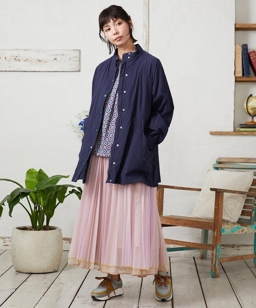 Jocomomola(ホコモモラ)の「Lisa ナイロンミドル丈スプリングコート(その他アウター・レディース・ネイビー/ライトピンク・40)」の11枚目の写真