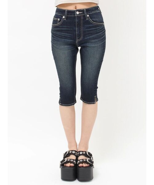 EVRIS(エヴリス)の「カプリデニムパンツ(デニムパンツ・レディース・インディゴブルー/ブラック・SMALL/MEDIUM)」の9枚目の写真