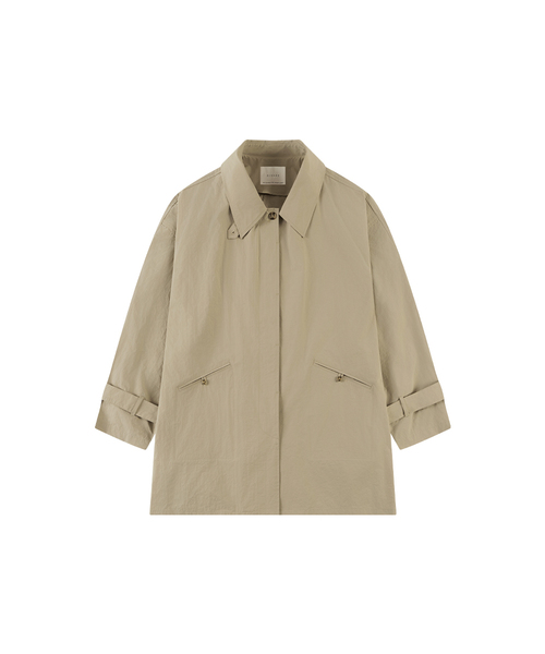 SIYAZU(シヤジュ)の「SIOT4193 ブリーズオーバーサイズハーフコート_ベージュ(チェスターコート・レディース・Beige・ONE)」の1枚目の写真