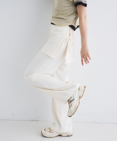 CODE A（コードエー）の「layered skirt pants（その他パンツ・レディース・ダークグレー/ホワイト・36/34/38）」の4枚目の写真