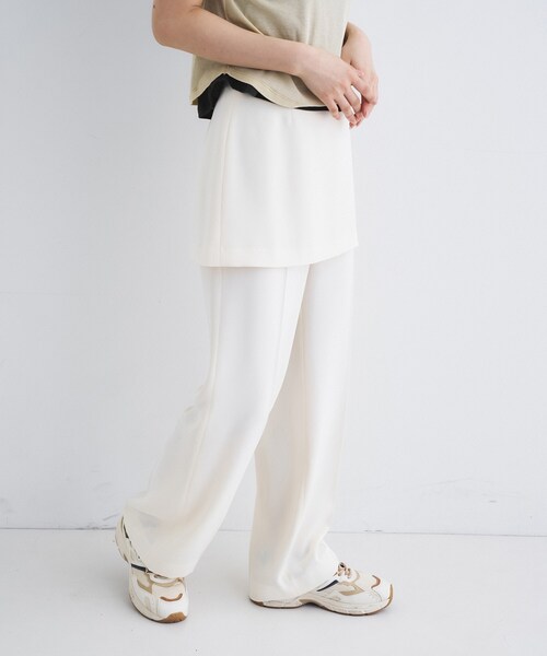 CODE A（コードエー）の「layered skirt pants（その他パンツ・レディース・ダークグレー/ホワイト・36/34/38）」の6枚目の写真