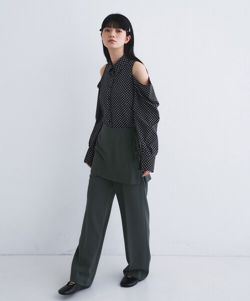 CODE A（コードエー）の「layered skirt pants（その他パンツ・レディース・ダークグレー/ホワイト・36/34/38）」の10枚目の写真