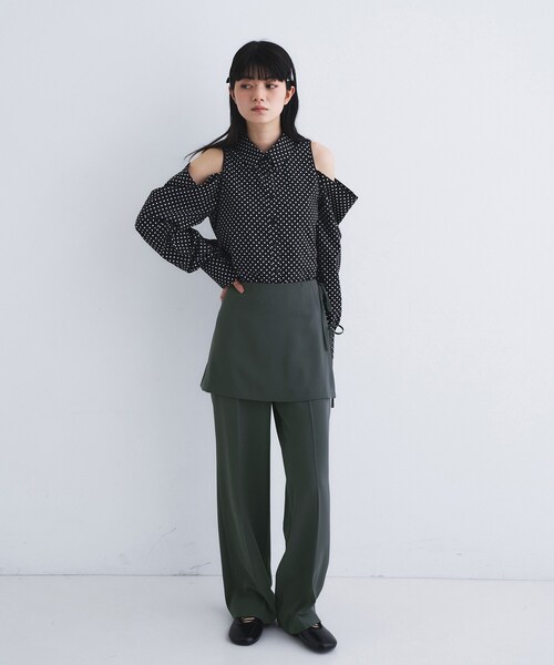 CODE A（コードエー）の「layered skirt pants（その他パンツ・レディース・ダークグレー/ホワイト・36/34/38）」の11枚目の写真