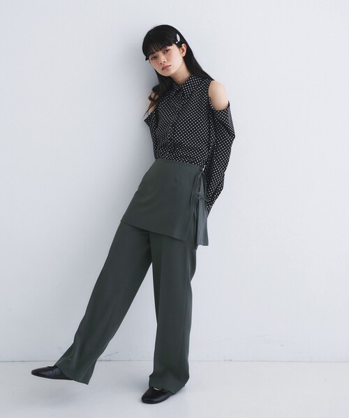 CODE A（コードエー）の「layered skirt pants（その他パンツ・レディース・ダークグレー/ホワイト・36/34/38）」の12枚目の写真