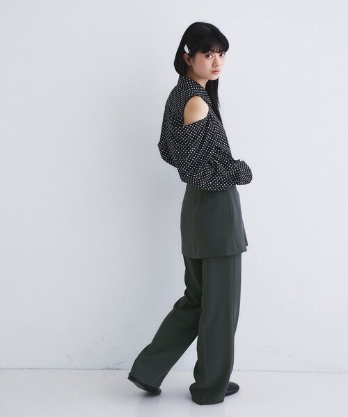 CODE A（コードエー）の「layered skirt pants（その他パンツ・レディース・ダークグレー/ホワイト・36/34/38）」の13枚目の写真