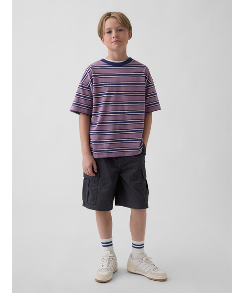 GAP(ギャップ)の「リラックスフィット イージーウエスト カーゴ ショートパンツ (キッズ)(カーゴパンツ・キッズ・ベージュ/チャコールグレー/グリーン・110cm/120cm/130cm/140cm/150cm/160cm)」の4枚目の写真