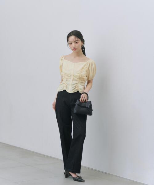 PROPORTION BODY DRESSING(プロポーションボディドレッシング)の「【加藤栞さん着用】ワイドフレアスラックスパンツ / 1216130400(スラックス・レディース・ブラック/ネイビー・SMALL/MEDIUM/P/S)」の2枚目の写真