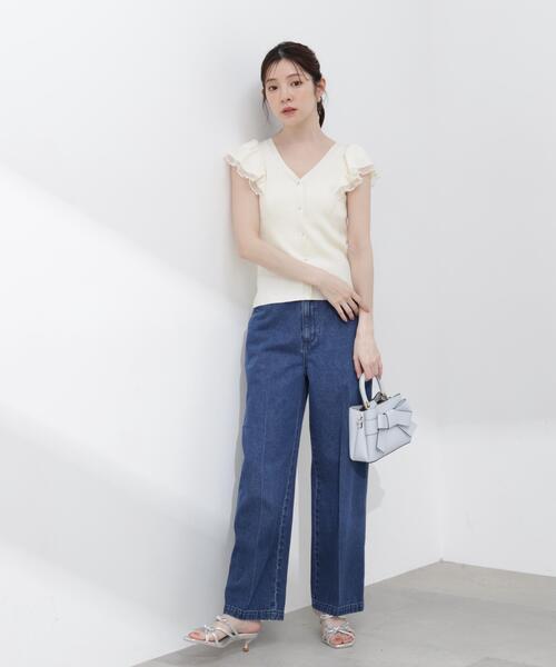 PROPORTION BODY DRESSING(プロポーションボディドレッシング)の「【加藤栞さん着用】ワイドフレアスラックスパンツ / 1216130400(スラックス・レディース・ブラック/ネイビー・SMALL/MEDIUM/P/S)」の4枚目の写真