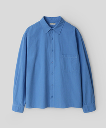 INDUST（インダスト）の「クロップバイオウォッシュドペーパーシャツ_ブルー（シャツ/ブラウス）」