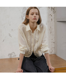 Bloom lace crop blouse [TISP06BL04]_Butter