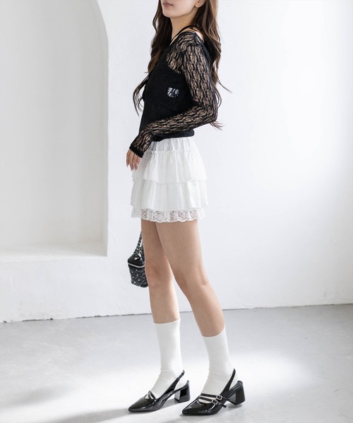 clear（クリア）の「ホルターネックレースカーディガン＆キャミソールセット［骨格ウェーブ/華奢見え/フェミニン/アンサンブルトップス］（カーディガン/ボレロ・レディース・ブラック/オフホワイト/ピンク・F）」の22枚目の写真