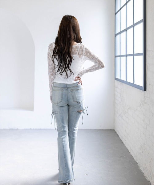 clear（クリア）の「ホルターネックレースカーディガン＆キャミソールセット［骨格ウェーブ/華奢見え/フェミニン/アンサンブルトップス］（カーディガン/ボレロ・レディース・ブラック/オフホワイト/ピンク・F）」の15枚目の写真