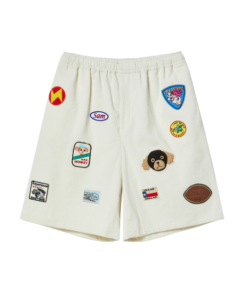 Beyond Closet（-）の「[コレクションライン] ヴィンテージワッペンディテールコーデュロイハーフパンツアイボリー（その他パンツ・メンズ・その他・MEDIUM/LARGE）」の2枚目の写真