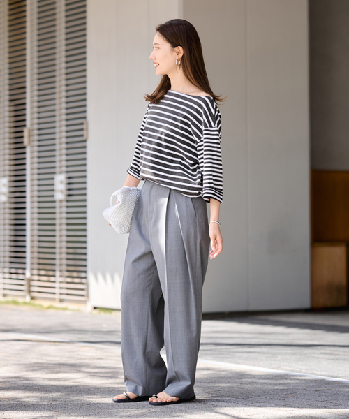 FRAMeWORK（フレームワーク）の「クレージーボーダーT-SHIRT（Tシャツ/カットソー・レディース・ブラック/ブルー・FREE）」の4枚目の写真