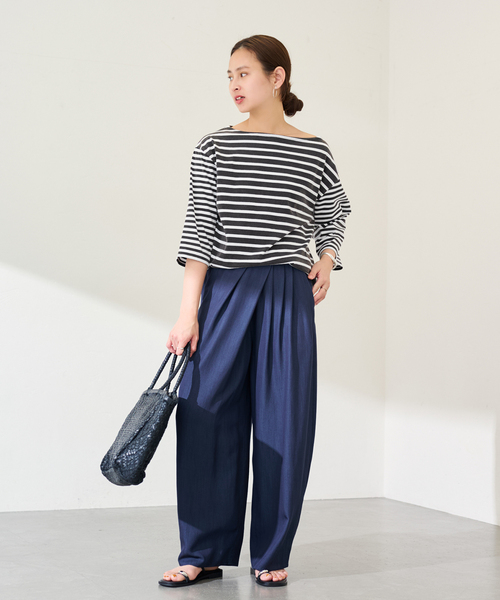 FRAMeWORK（フレームワーク）の「クレージーボーダーT-SHIRT（Tシャツ/カットソー・レディース・ブラック/ブルー・FREE）」の10枚目の写真