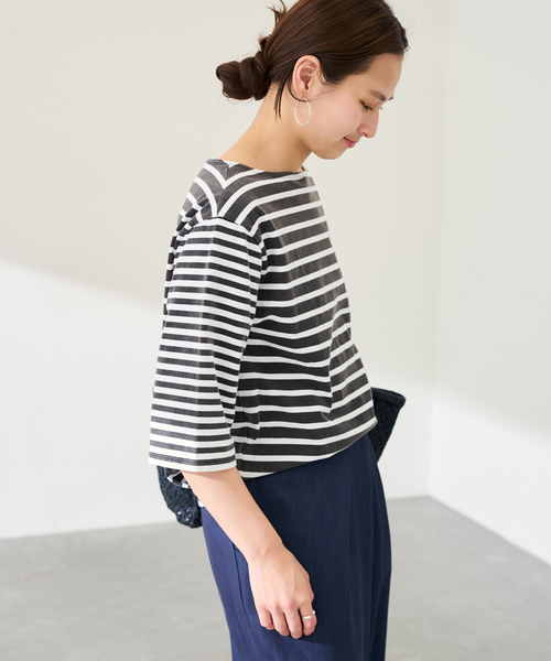 FRAMeWORK（フレームワーク）の「クレージーボーダーT-SHIRT（Tシャツ/カットソー・レディース・ブラック/ブルー・FREE）」の14枚目の写真