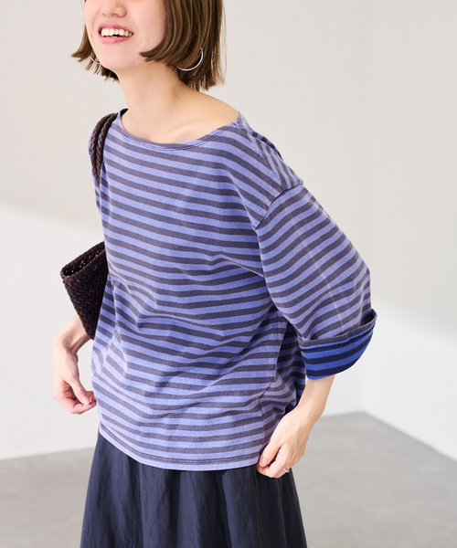 FRAMeWORK（フレームワーク）の「クレージーボーダーT-SHIRT（Tシャツ/カットソー・レディース・ブラック/ブルー・FREE）」の22枚目の写真