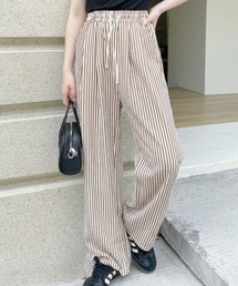 レディースのその他パンツ（ブラウン/茶色系・ストライプ柄