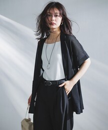 【野呂佳代さん着用】シアーフォルムニット ジャケットジレ
