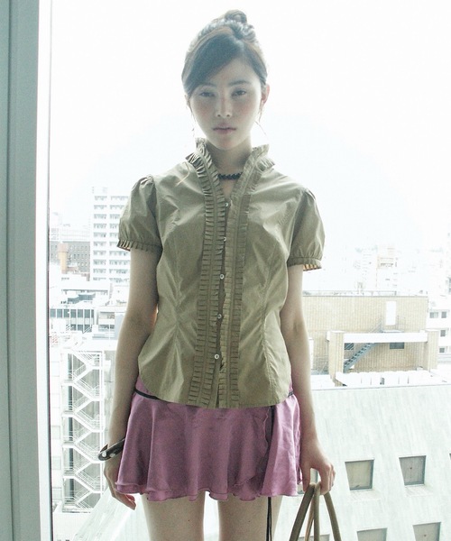 Блуза с оборками PUFF FRILL BLOUSE