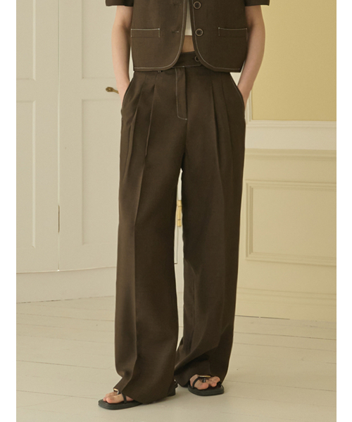 【ライトブラウン】【セットアップ対応/FLEX PANTS】バック ッシュ モクロディー スラック フレアスラックス（フルレングスパンツ） | tk.TAKEO KIKUCHI