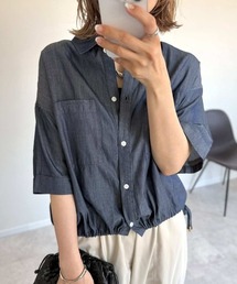 ikka | 【雑誌InRed6月号掲載】冷感/デニム裾ドロストシャツ(シャツ/ブラウス)