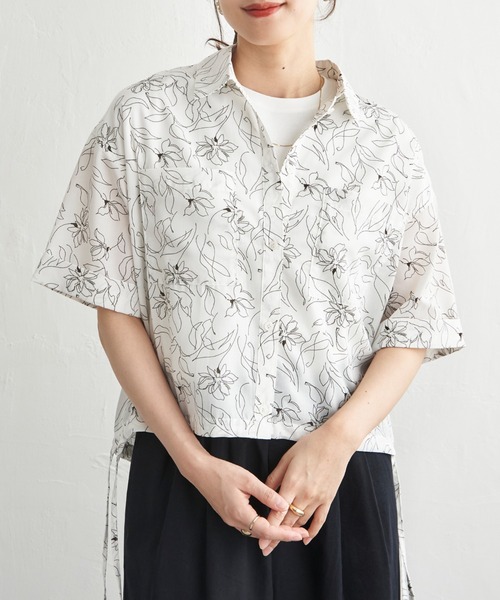 ikka(イッカ)の「【雑誌InRed6月号掲載】冷感/デニム裾ドロストシャツ(シャツ/ブラウス・レディース・ネイビー/オフホワイト/オリーブ/オレンジ/その他1/チャコール・M/L/S)」の14枚目の写真