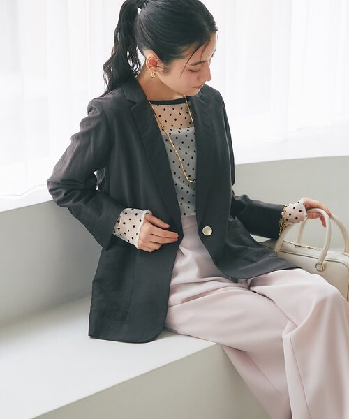 La boutique BonBon(ラブティックボンボン)の「【今すぐお届け】シアードット前後2WAYトップス(Tシャツ/カットソー・レディース・ベージュ/ホワイト・FREE)」の16枚目の写真