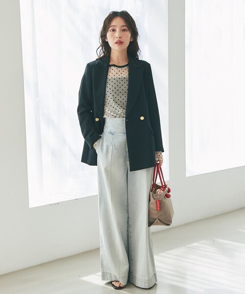 La boutique BonBon(ラブティックボンボン)の「【今すぐお届け】シアードット前後2WAYトップス(Tシャツ/カットソー・レディース・ベージュ/ホワイト・FREE)」の11枚目の写真