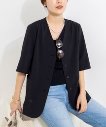 NOLLEY'S（ノーリーズ）の「ウォッシャブル高機能半袖ジャケット（ノーカラージャケット）」